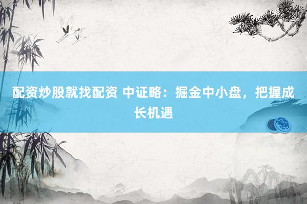 配资炒股就找配资 中证略：掘金中小盘，把握成长机遇