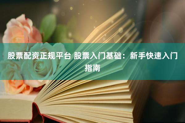 股票配资正规平台 股票入门基础：新手快速入门指南
