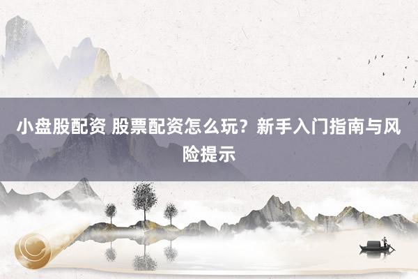 小盘股配资 股票配资怎么玩？新手入门指南与风险提示