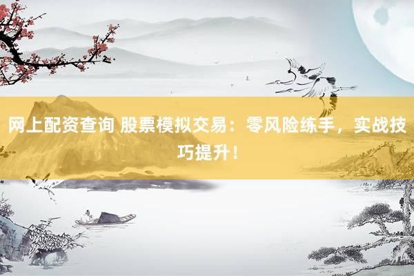 网上配资查询 股票模拟交易：零风险练手，实战技巧提升！