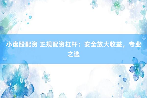 小盘股配资 正规配资杠杆：安全放大收益，专业之选