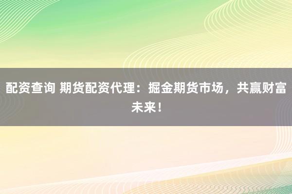 配资查询 期货配资代理：掘金期货市场，共赢财富未来！
