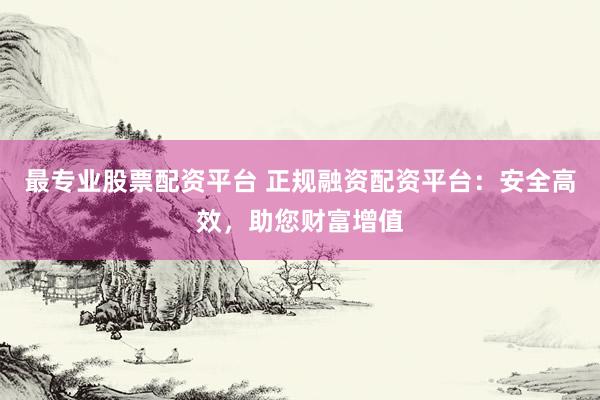 最专业股票配资平台 正规融资配资平台：安全高效，助您财富增值