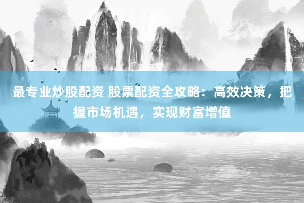 最专业炒股配资 股票配资全攻略：高效决策，把握市场机遇，实现财富增值