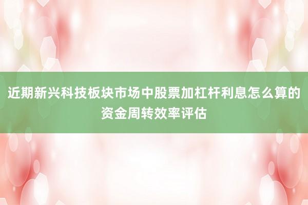 近期新兴科技板块市场中股票加杠杆利息怎么算的资金周转效率评估
