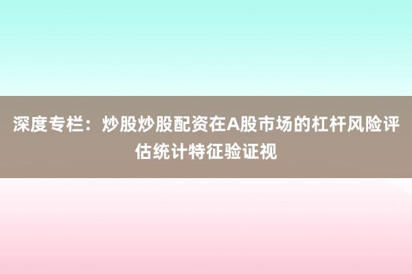 深度专栏：炒股炒股配资在A股市场的杠杆风险评估统计特征验证视