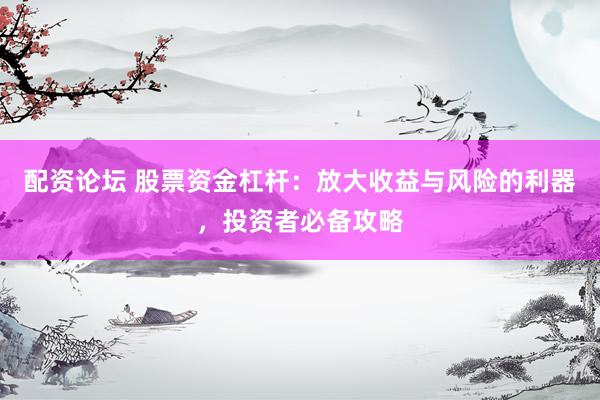 配资论坛 股票资金杠杆:放大收益与风险的利器,投资者必备攻略