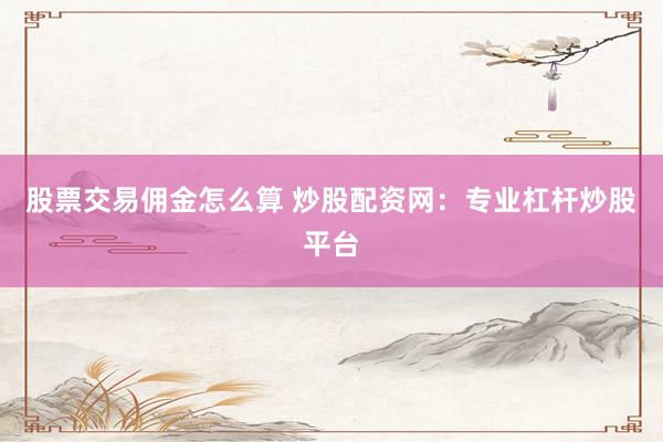 股票交易佣金怎么算 炒股配资网：专业杠杆炒股平台