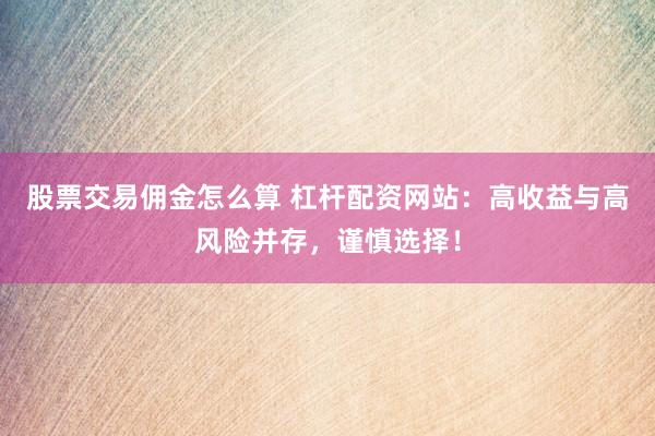 股票交易佣金怎么算 杠杆配资网站：高收益与高风险并存，谨慎选择！